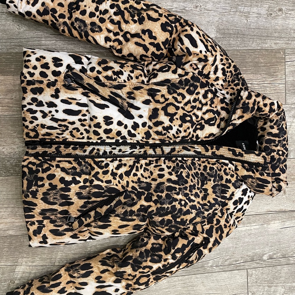 Express Leopard Puffer Coat - Like New